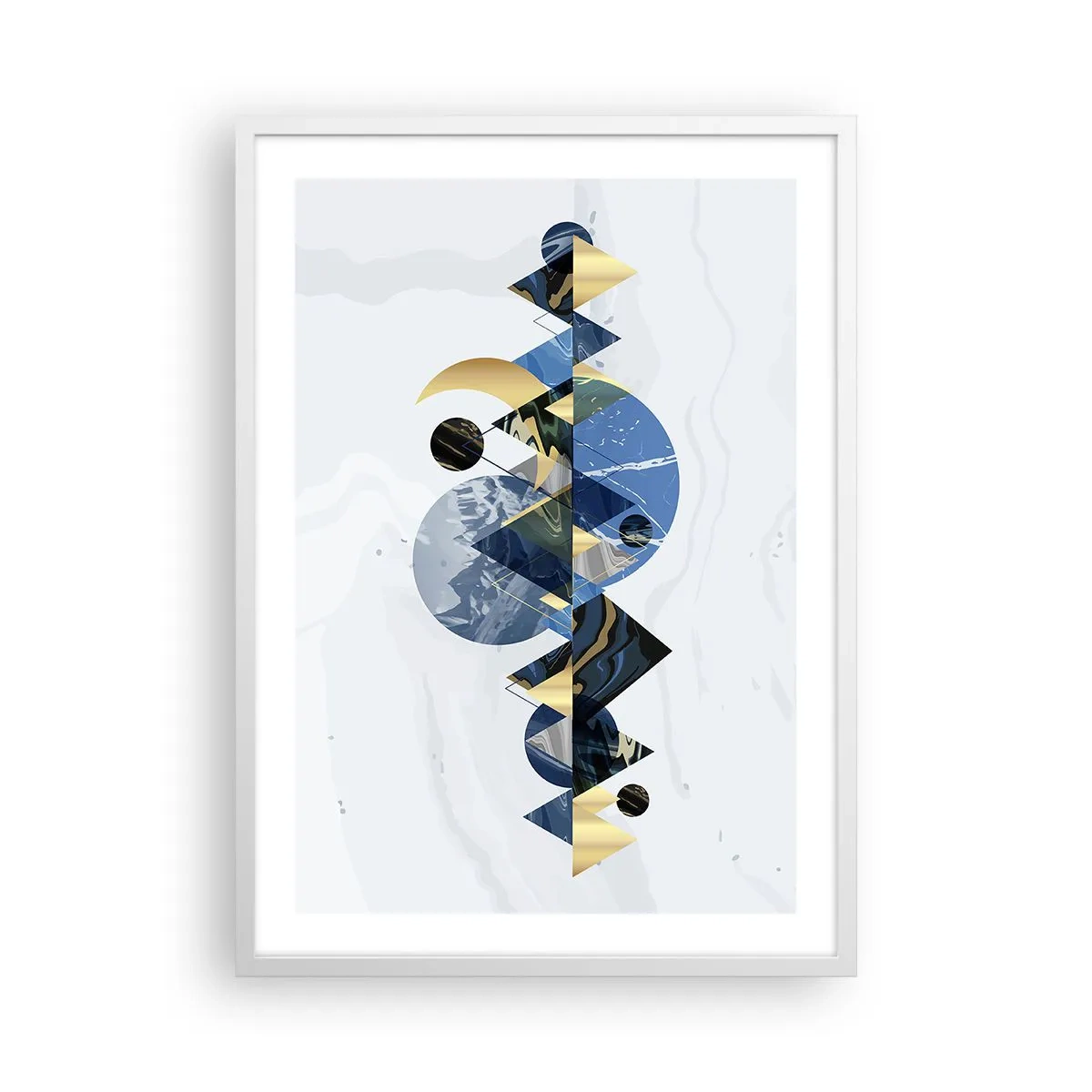 Plakat w białej ramie - Pejzaż geometryczny - 50x70 cm