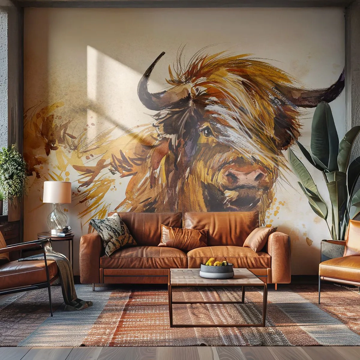 Fototapeta Standard Eco - Duma łowcy - Zwierzęta, Abstrakcja, Bawół Szkocki - 150x105 cm