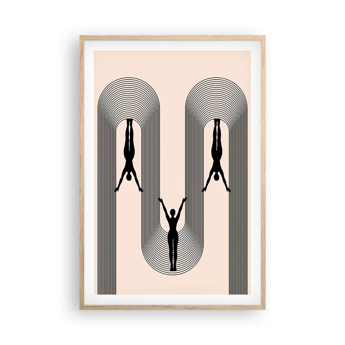Plakat w ramie jasny dąb - Do góry nogami - 61x91 cm