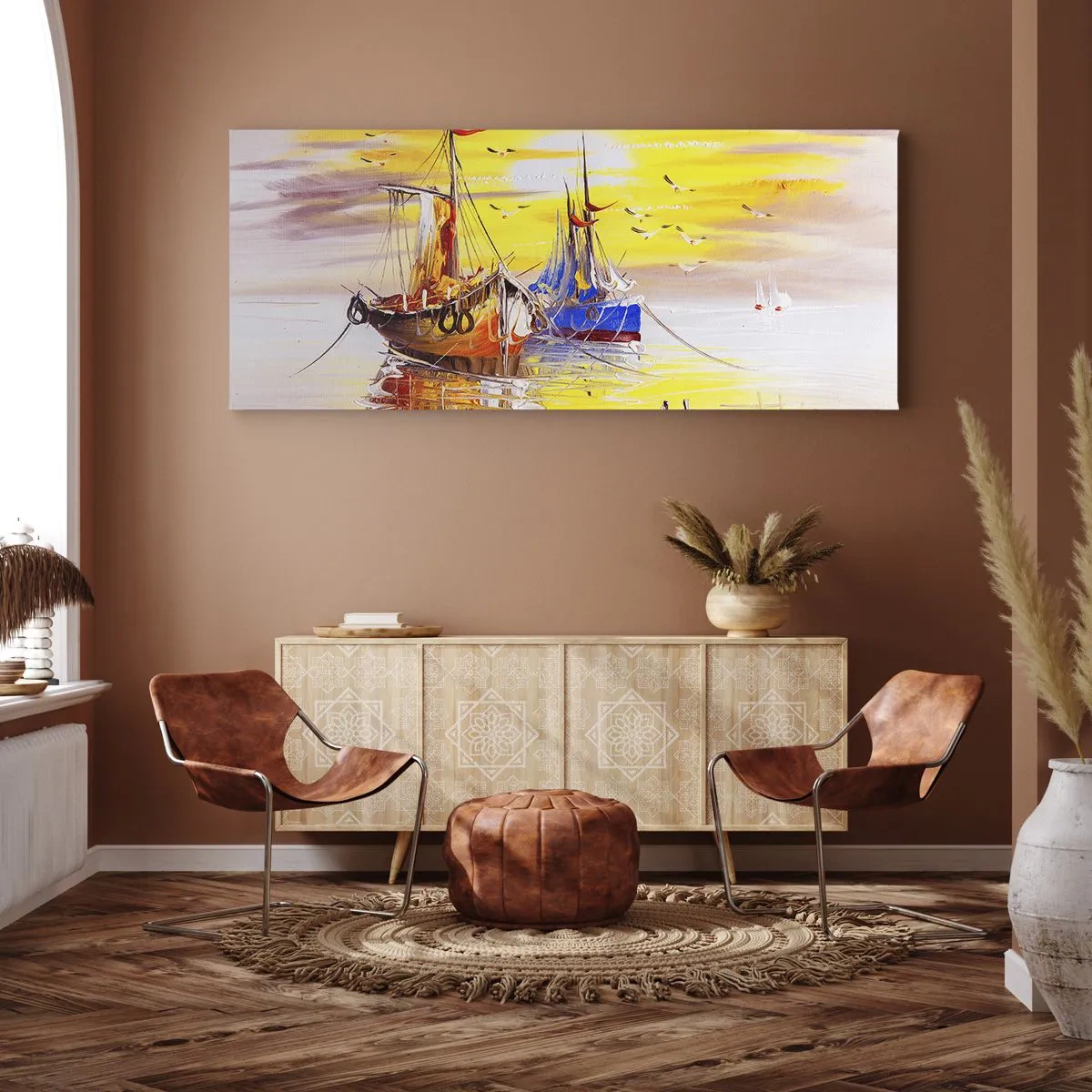 Obraz na płótnie - Zasłużony odpoczynek w porcie - 100x40 cm