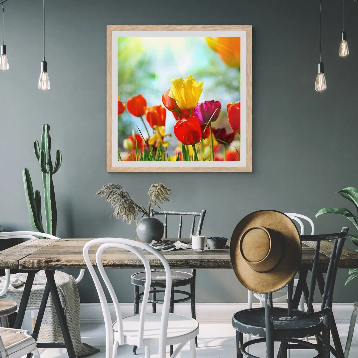 Plakat w ramie jasny dąb - Wszystkie barwy słońca - 50x50 cm