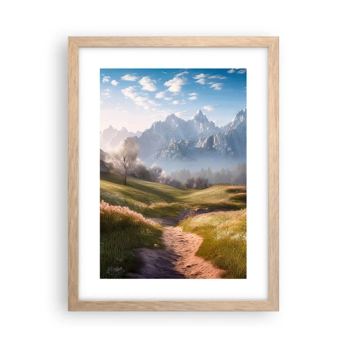 Plakat w ramie jasny dąb - Sielska dolina - 30x40 cm