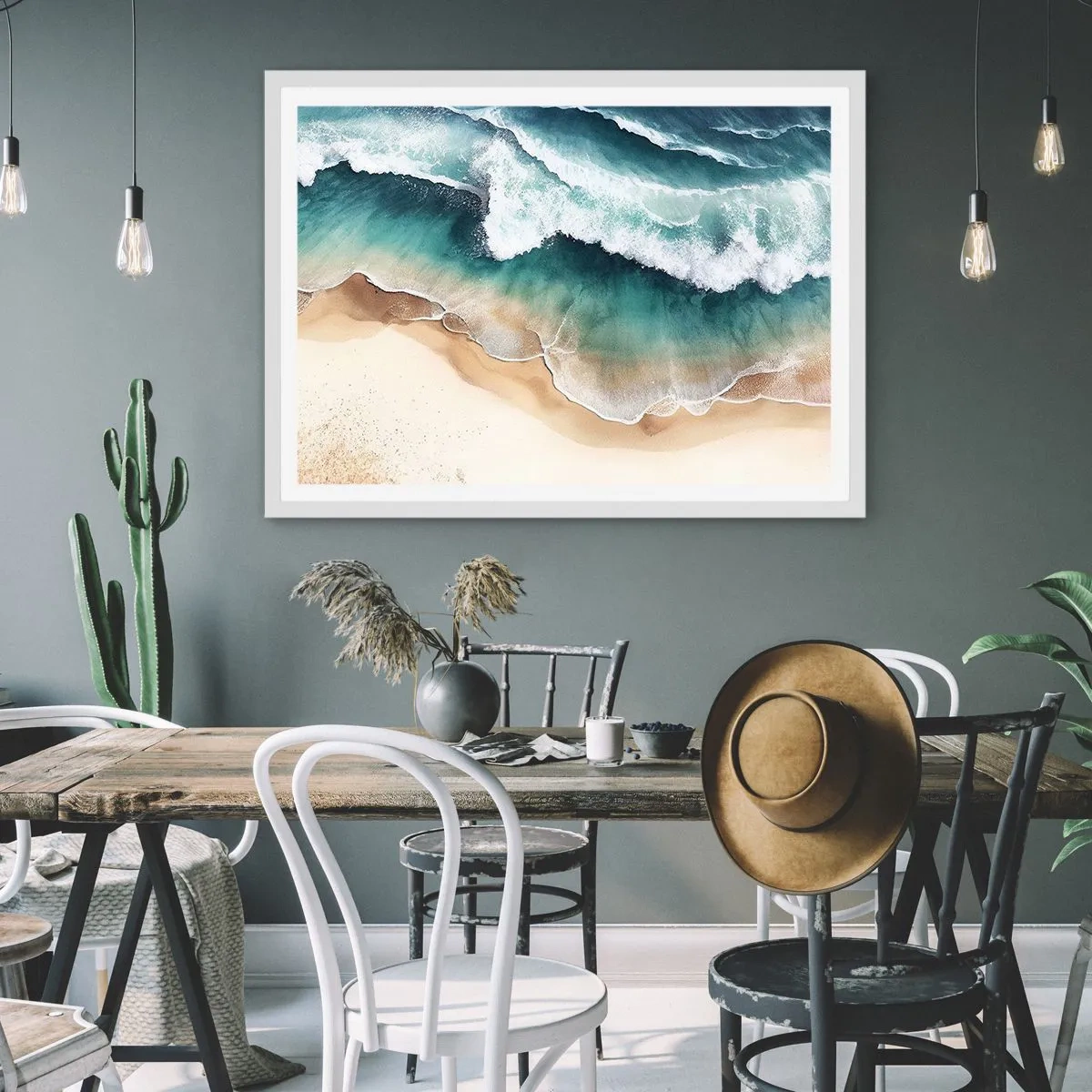 Plakat w białej ramie - Odwieczne spotkanie - 50x40 cm