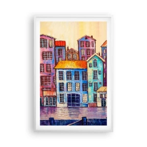 Plakat w białej ramie - Miasto jak z bajki - 61x91 cm