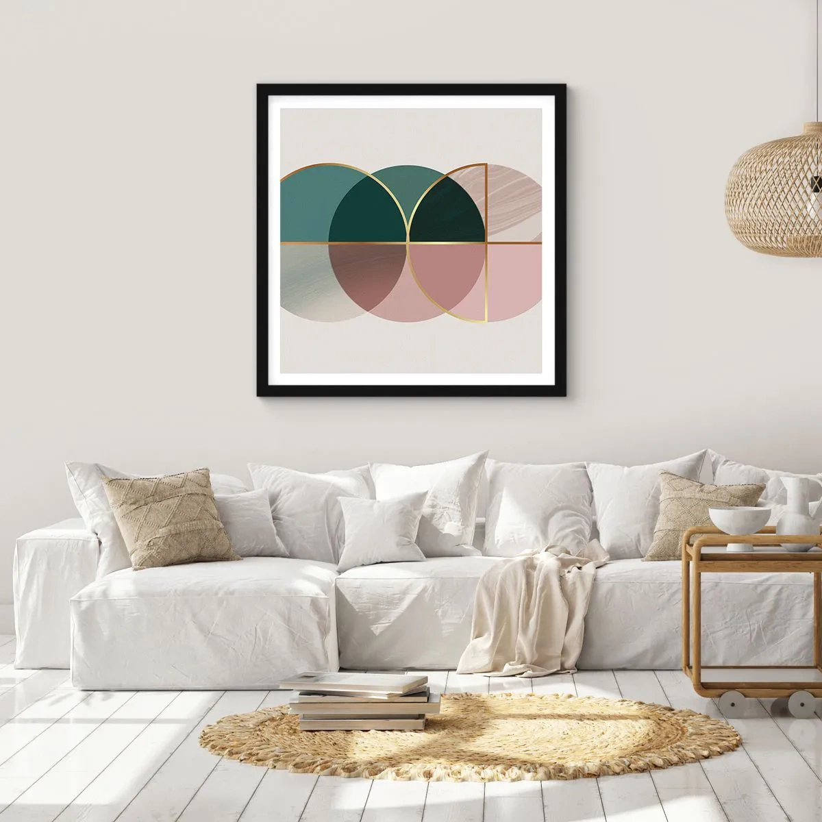 Plakat w czarnej ramie - Koło za kołem… - 30x30 cm