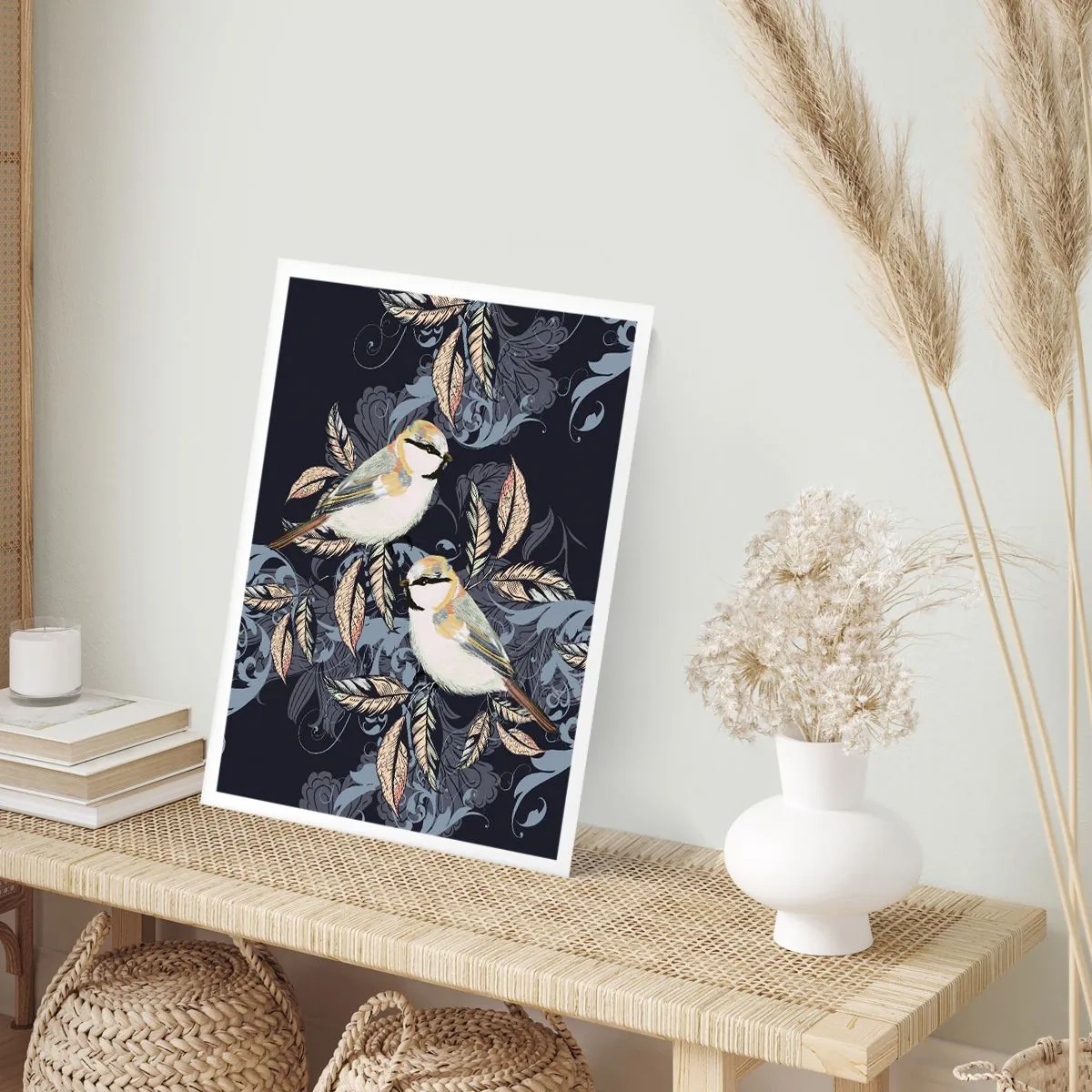 Plakat - Żółto-błękitny trel - 70x100 cm
