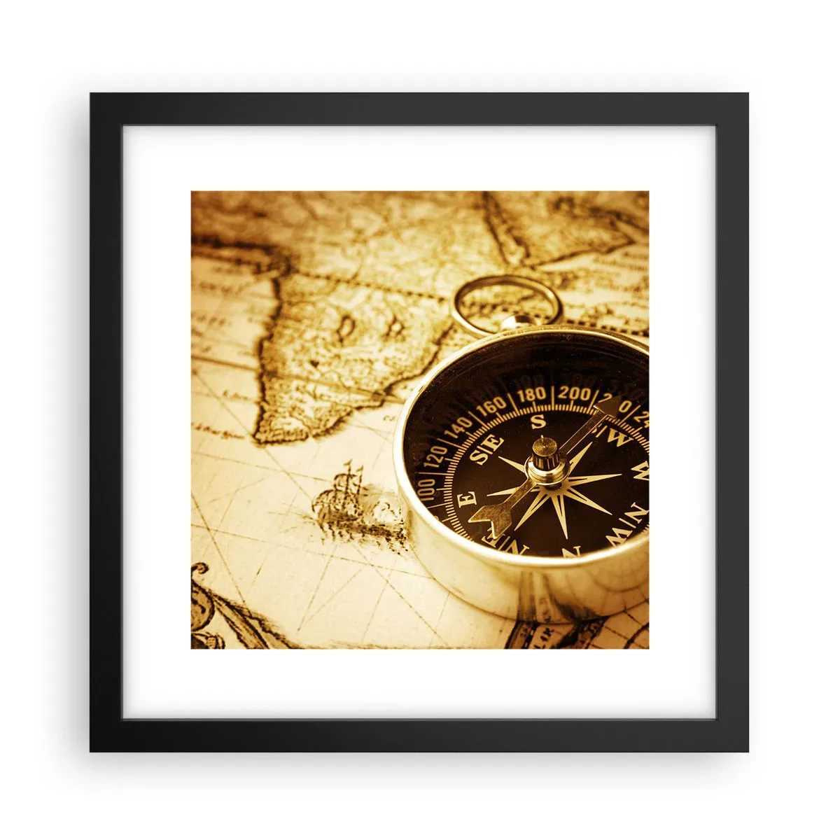 Plakat w czarnej ramie - Na wschód czy na zachód? - 30x30 cm