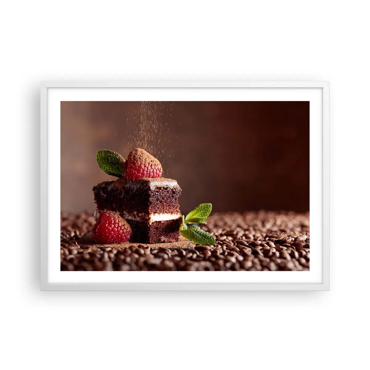 Plakat w białej ramie - Życie jest słodkie - 70x50 cm