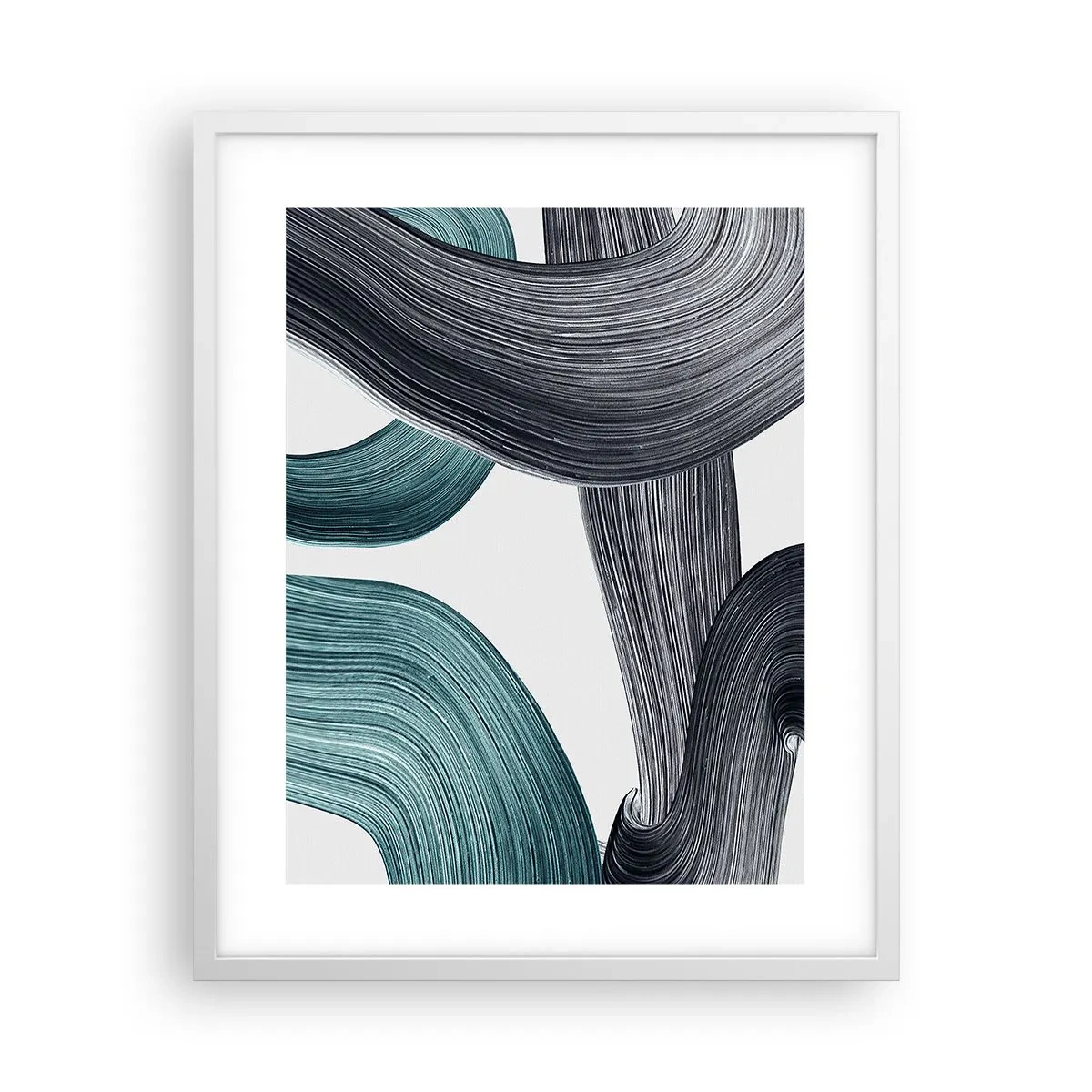Plakat w białej ramie - Szmaragdowe i czarne szlaki - 40x50 cm