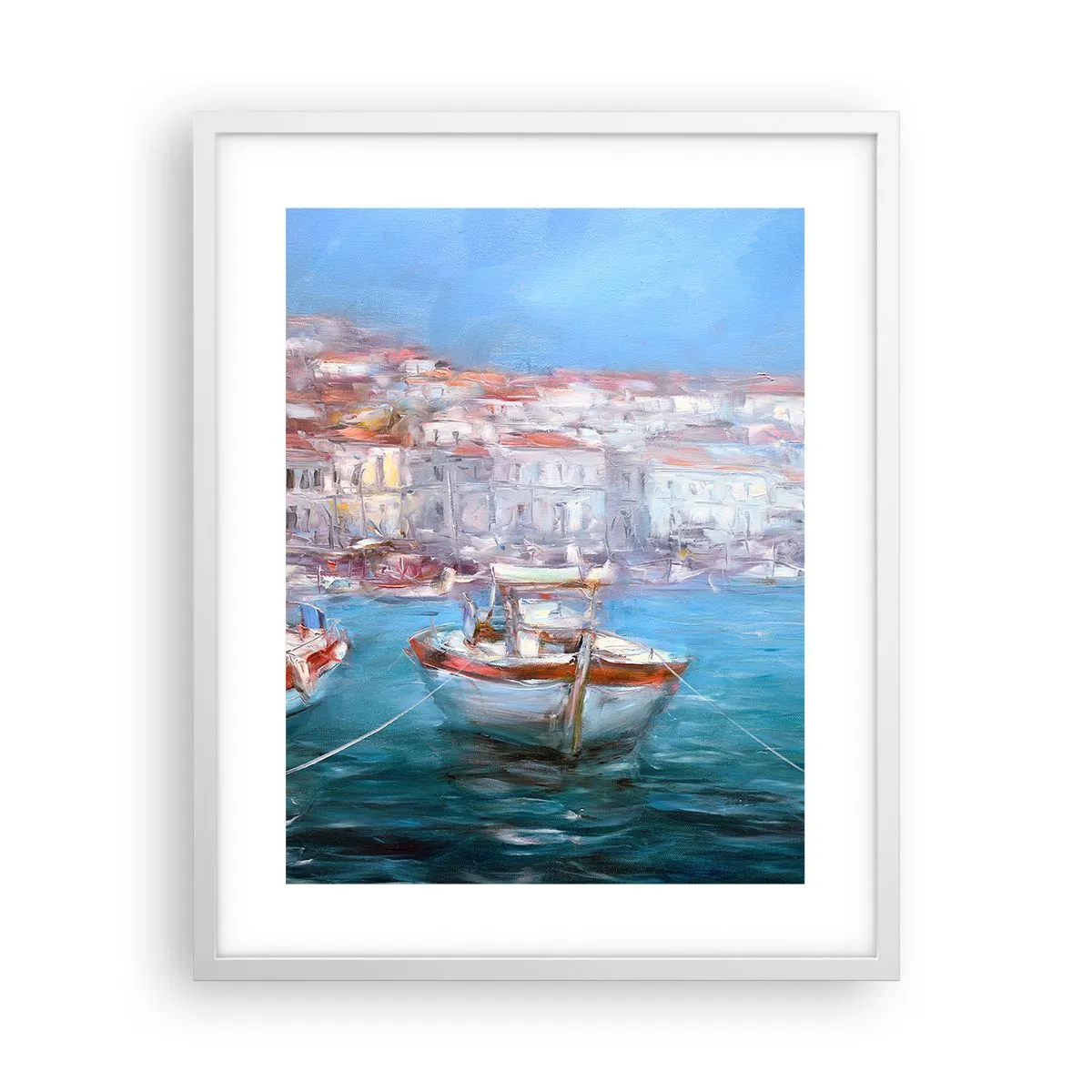 Plakat w białej ramie - Włoska zatoka - 40x50 cm