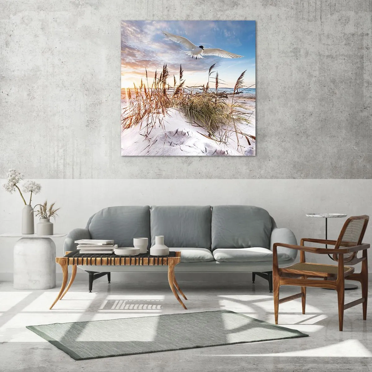 Obraz na szkle - Wiatr od morza - 70x70 cm