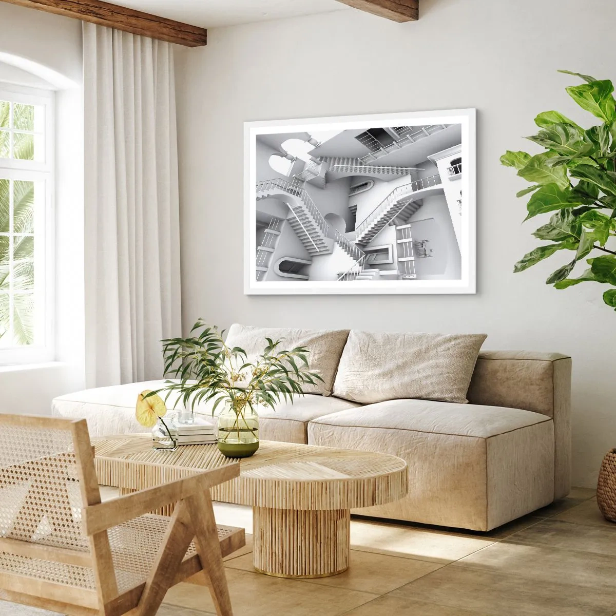 Plakat w białej ramie - Paradoksy przestrzeni - 100x70 cm