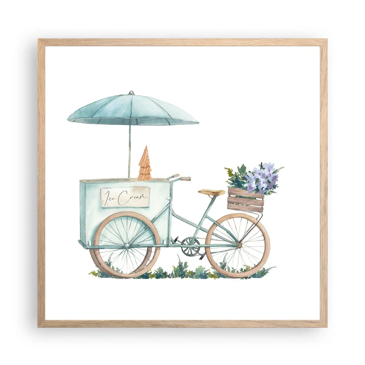Plakat w ramie jasny dąb - Słodkie wspomnienie lata - 60x60 cm