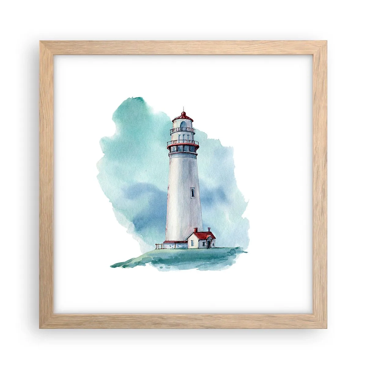 Plakat w ramie jasny dąb - Łagodna siostra błękitu - 30x30 cm