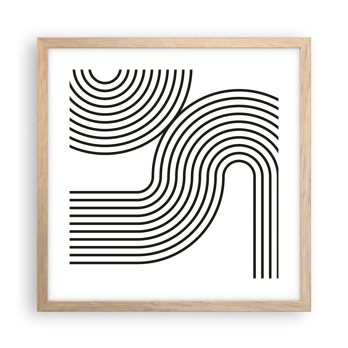 Plakat w ramie jasny dąb - Na zakręcie - 40x40 cm