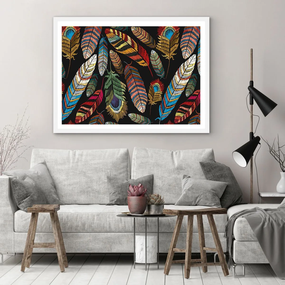 Plakat w białej ramie - Ptasi karnawał - 91x61 cm