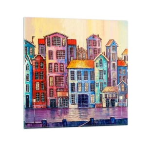 Obraz na szkle - Miasto jak z bajki - 60x60 cm
