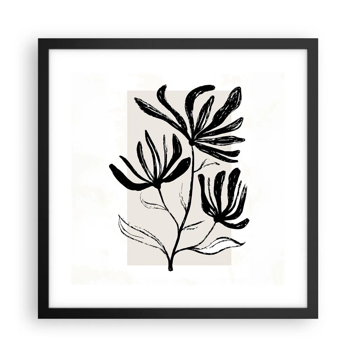 Plakat w czarnej ramie - Szkic do zielnika - 40x40 cm