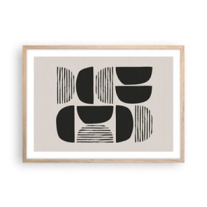Plakat w ramie jasny dąb - Połowiczne układy - 70x50 cm