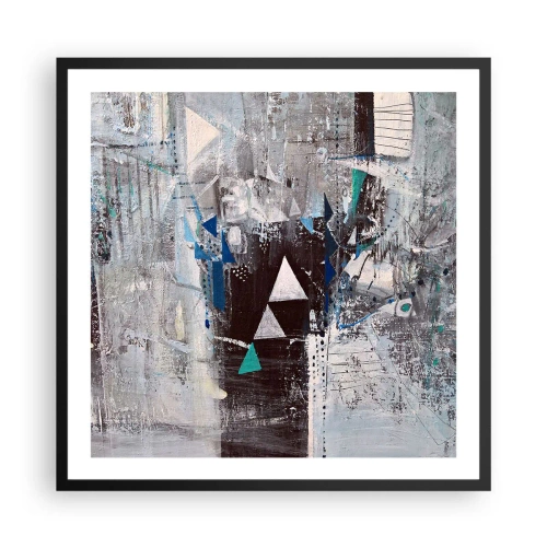 Plakat w czarnej ramie - Nadrzędny porządek trójkątów - 60x60 cm