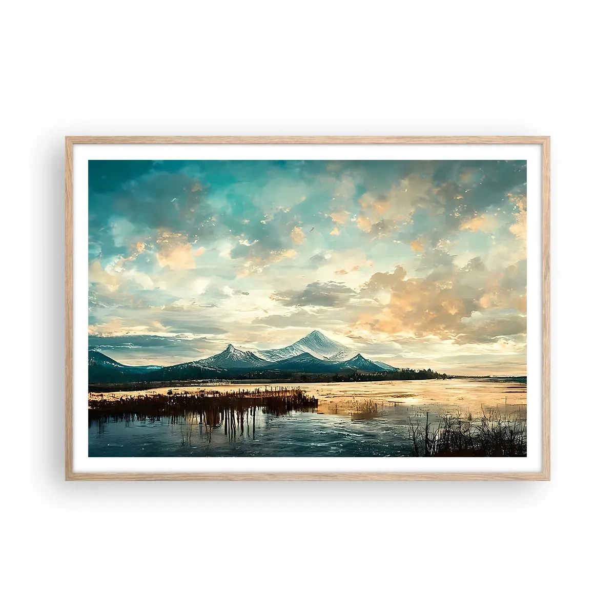 Plakat w ramie jasny dąb - Pod opieką nieba - 100x70 cm