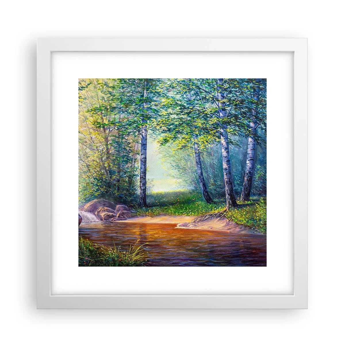 Plakat w białej ramie - Sielankowa sceneria - 30x30 cm
