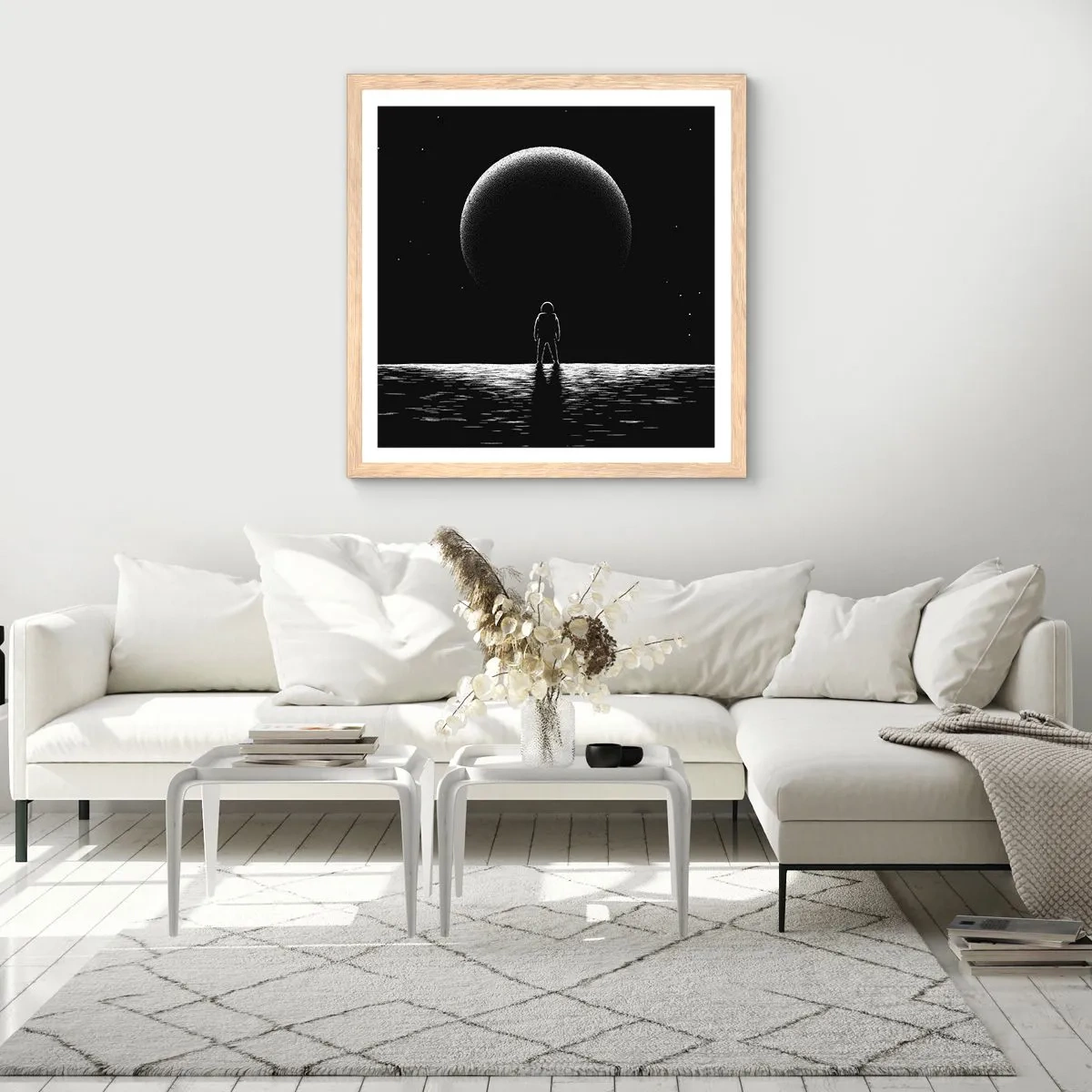 Plakat w ramie jasny dąb - Twarzą w twarz - 60x60 cm