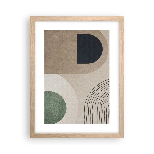 Plakat w ramie jasny dąb - Łagodność owalu - 30x40 cm