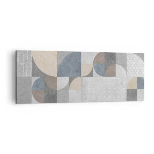 Obraz na płótnie - Geometryczny wzór w pastelowych odcieniach - 140x50cm - Ceramiczna fantazja - Nowoczesna dekoracja ścienna do salonu i sypialni ARTTOR