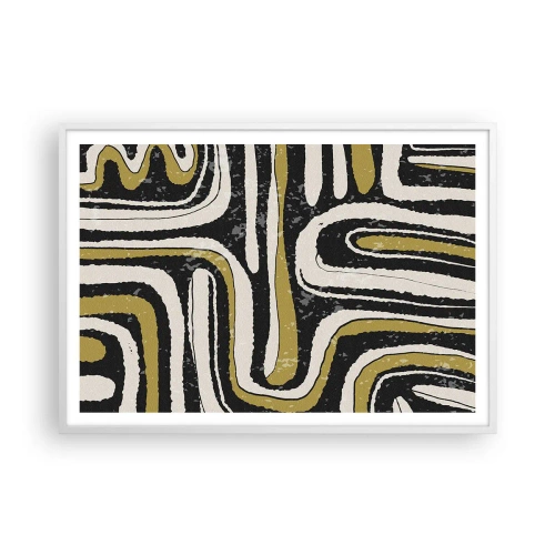 Plakat w białej ramie - Kompozycja: trakty i zaułki - 100x70 cm