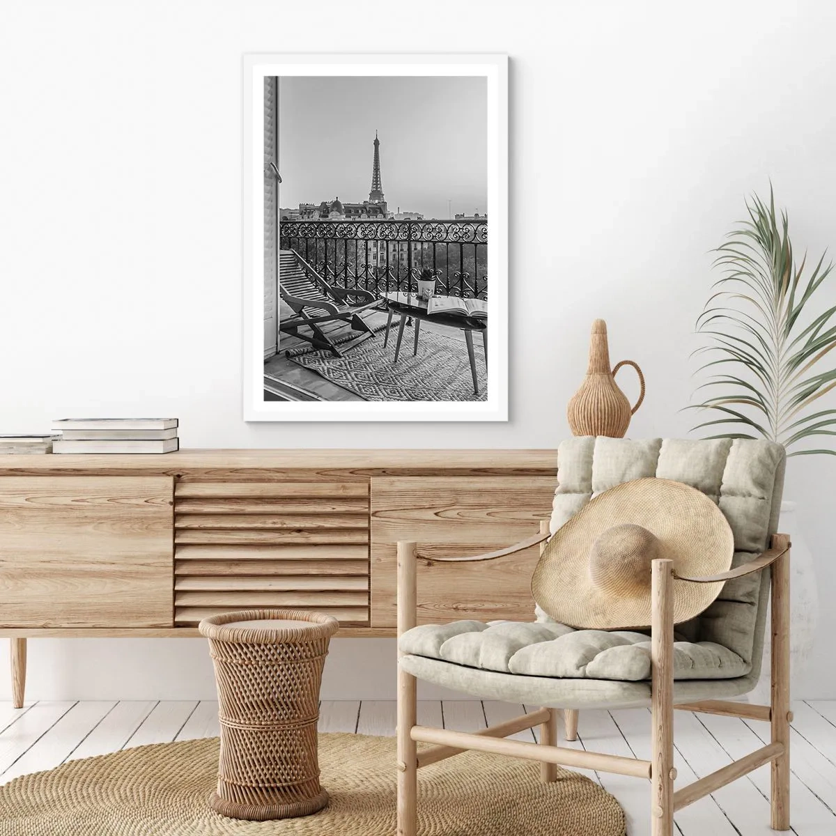 Plakat w białej ramie - Paryskie popołudnie - 50x70 cm