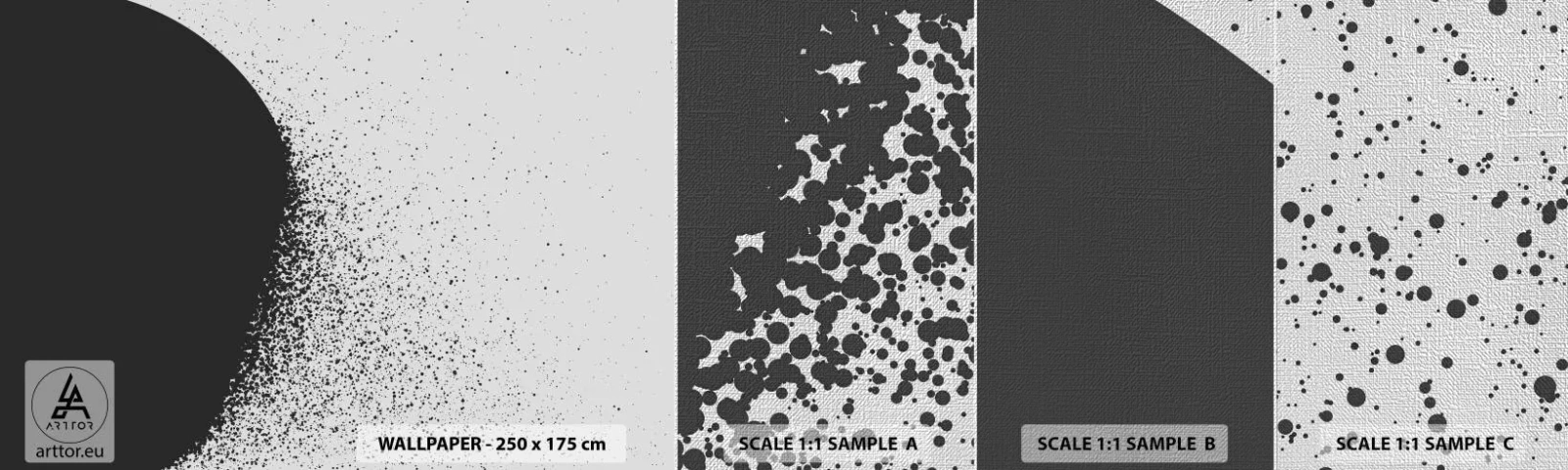 Fototapeta Próbka Premium Canvas - Ruch cząsteczek - Abstrakcja, Czarno-Biały, Grafika - 100x30 cm