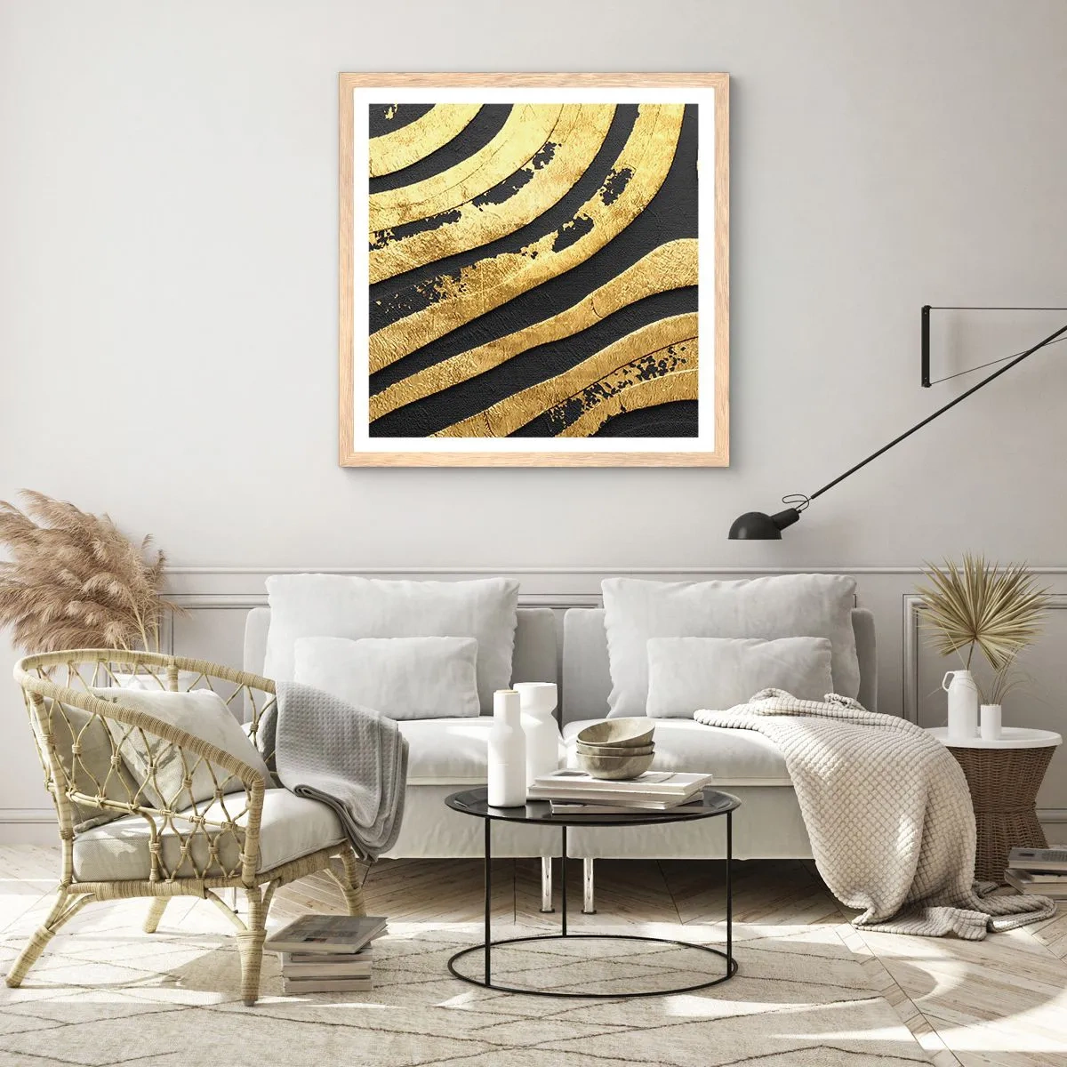 Plakat w ramie jasny dąb - Wszystko płynie - 30x30 cm