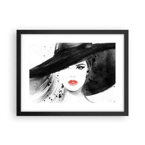 Plakat w czarnej ramie - Dama w czerni - 40x30 cm