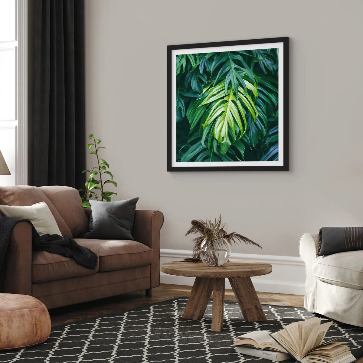 Plakat w czarnej ramie - Zanurzyć się w świeżości - 60x60 cm