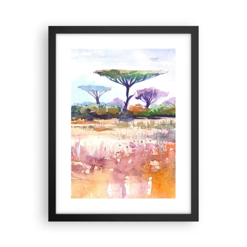 Plakat w czarnej ramie - Kolory sawanny - 30x40 cm