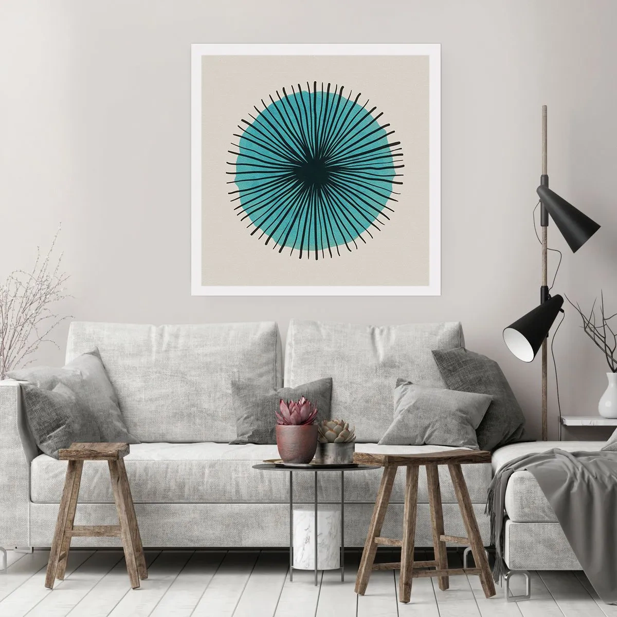 Plakat - Promieniście na błękicie - 50x50 cm