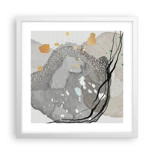 Plakat w białej ramie - Kompozycja organiczna - 40x40 cm