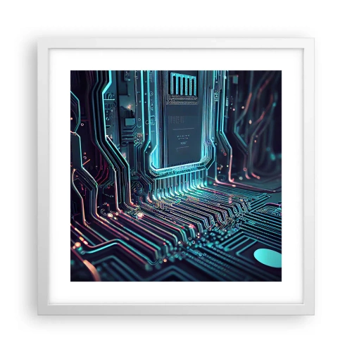 Plakat w białej ramie - Tak sobie myślę… - 40x40 cm