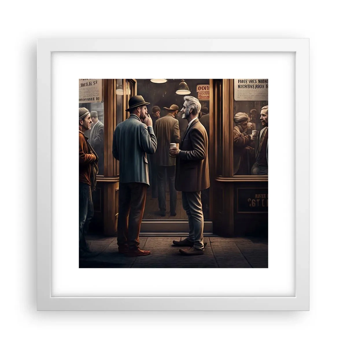 Plakat w białej ramie - Dobra chwila dnia - 30x30 cm