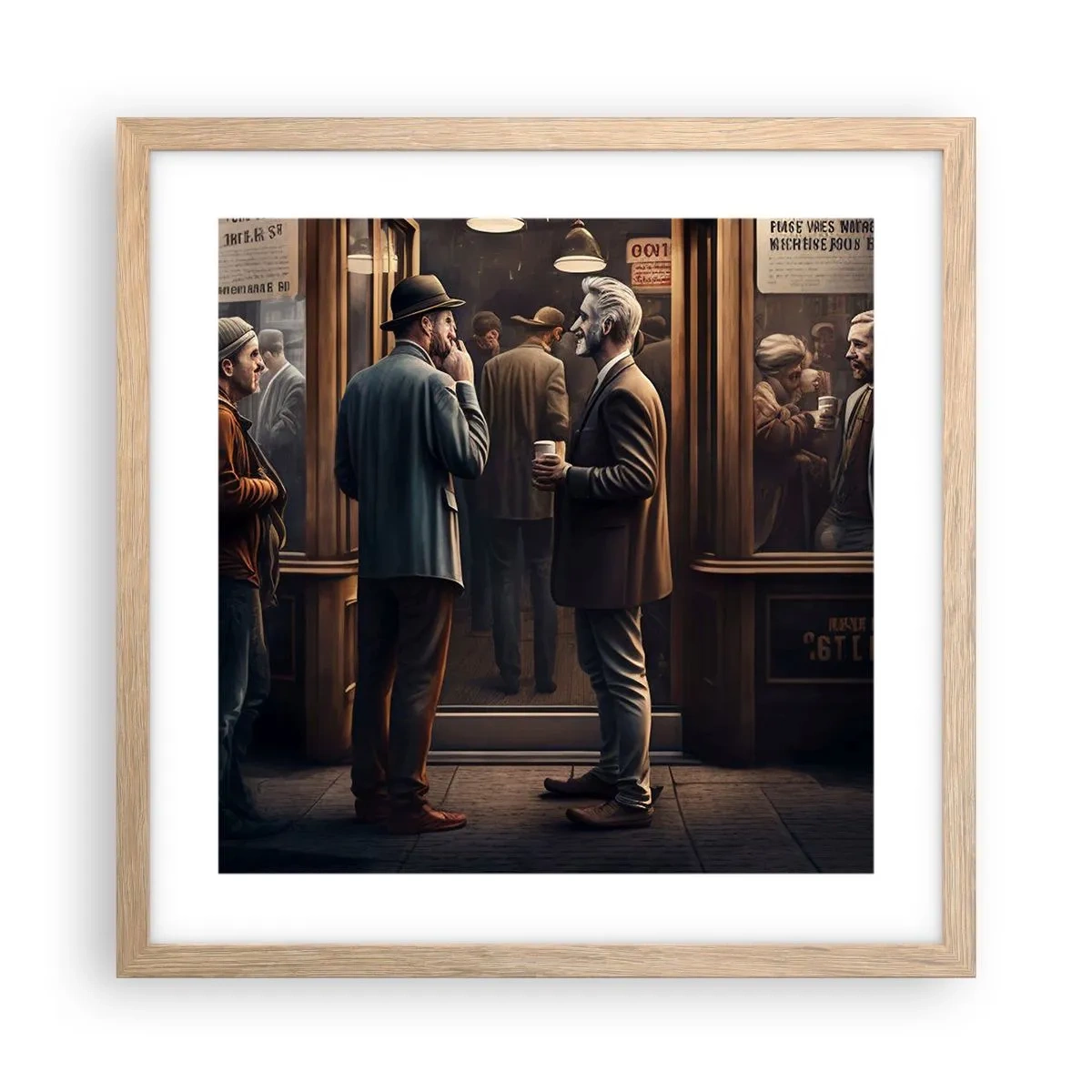 Plakat w ramie jasny dąb - Dobra chwila dnia - 40x40 cm