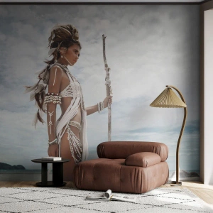 Fototapeta Premium Sand - Królowa tropików - Kobieta, Strój Etniczny, Plemię - 200x140 cm