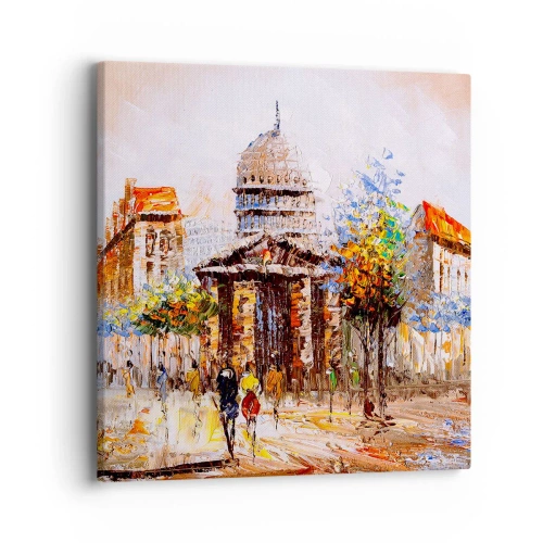 Obraz na płótnie - Paryski spacer - 40x40 cm