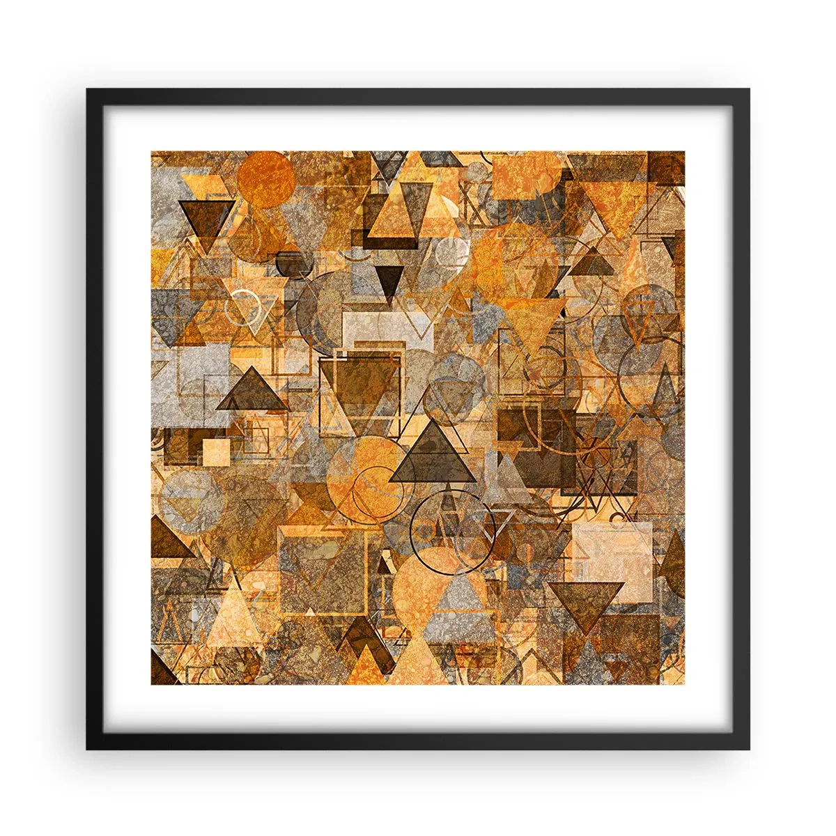 Plakat w czarnej ramie - Świat ujęty w formę - 50x50 cm