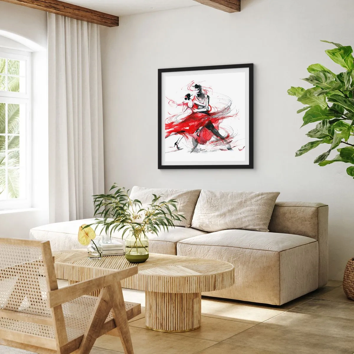 Plakat w czarnej ramie - Tango - rytm namiętności - 40x40 cm