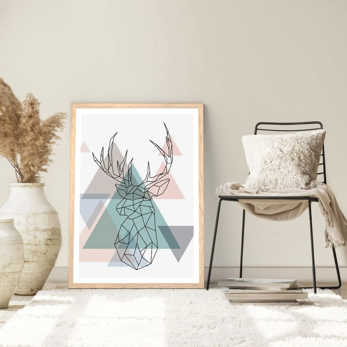 Plakat w ramie jasny dąb - W geometrycznym lesie - 30x40 cm