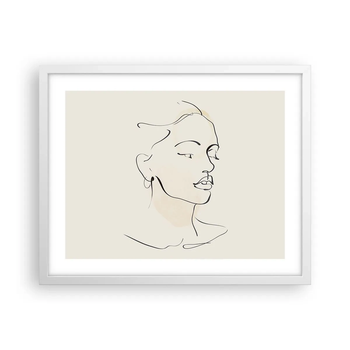 Plakat w białej ramie - Pewną kreską - 50x40 cm