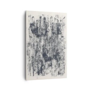 Obraz na płótnie - Abstrakcyjna mglista kompozycja w odcieniach szarości - 80x120cm - Mglista kompozycja - Nowoczesna dekoracja ścienna do salonu i sypialni ARTTOR