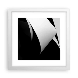 Plakat w białej ramie - Płaszczyzny światła z głębi cienia - 30x30 cm