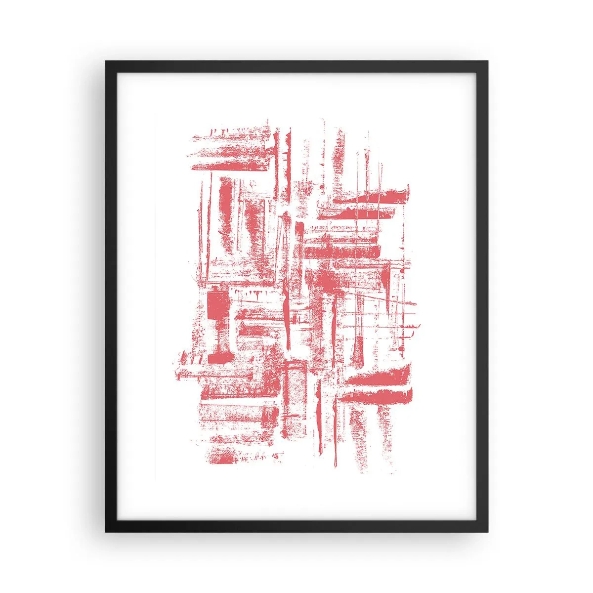 Plakat w czarnej ramie - Czerwone miasto - 40x50 cm